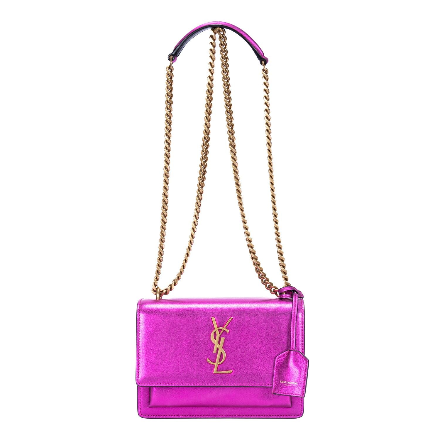Saint Laurent Metallic Small Sunset Metallicpink Calfskina Shoulder
