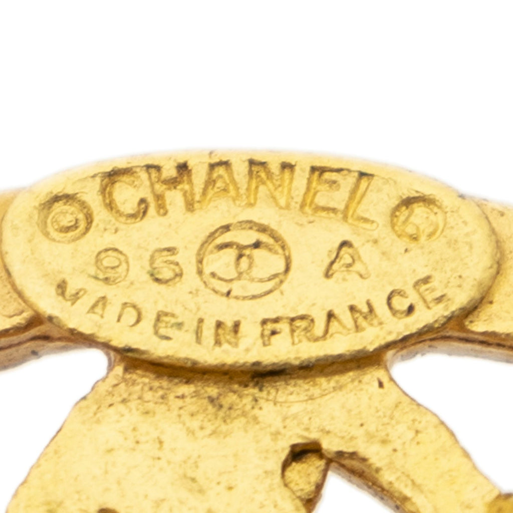 Chanel CC Logo Round Clip Type Earrings Gold Plated — view 3