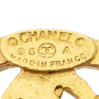 Chanel CC Logo Round Clip Type Earrings Gold Plated — view 3