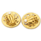 Chanel CC Logo Round Clip Type Earrings Gold Plated — view 2