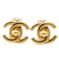 Chanel CC Turnlock Clip on Earrings Gold Plated