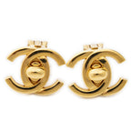 Chanel CC Turnlock Clip on Earrings Gold Plated