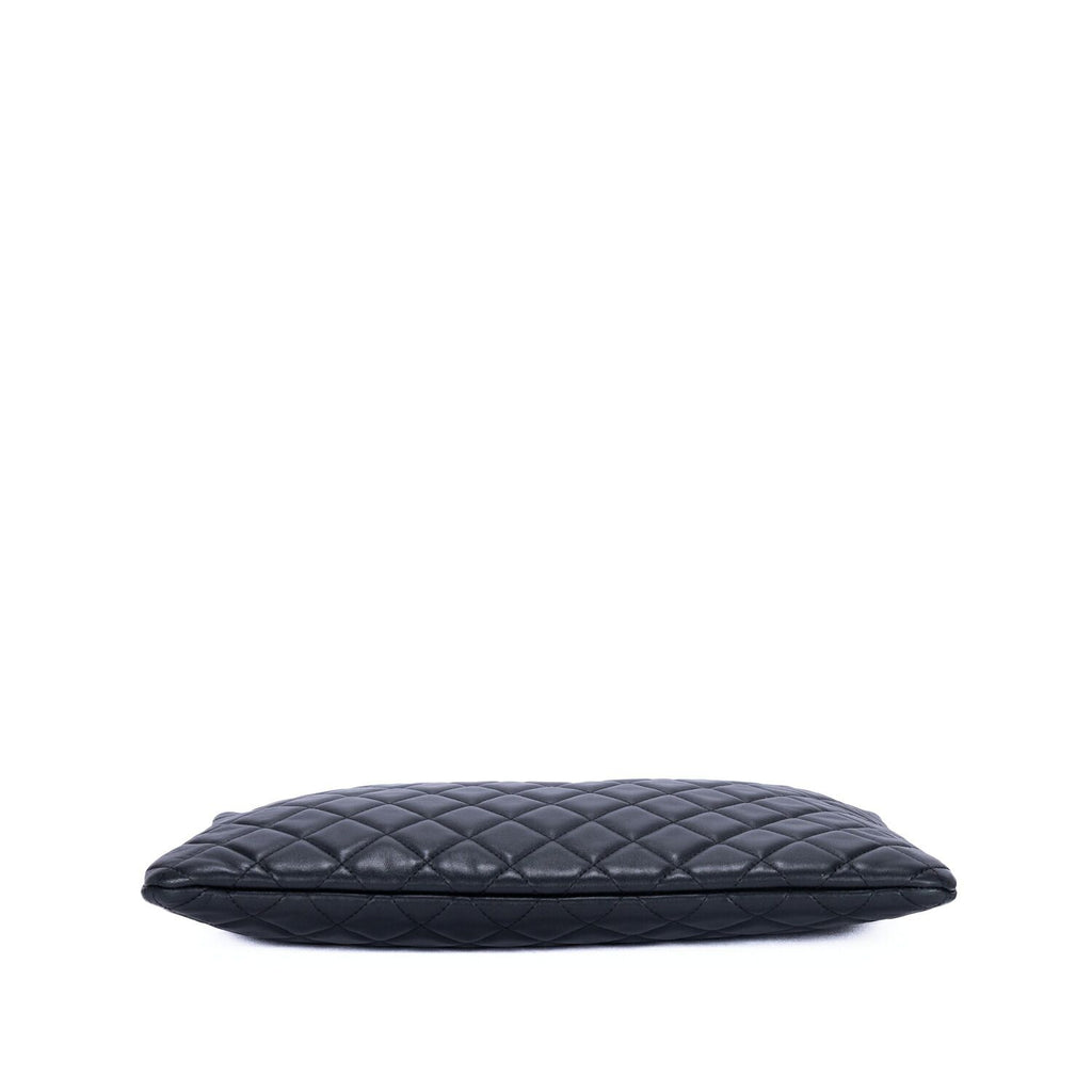 Chanel Large Case Clutch Black Quilted Lambskin Leather — view 6