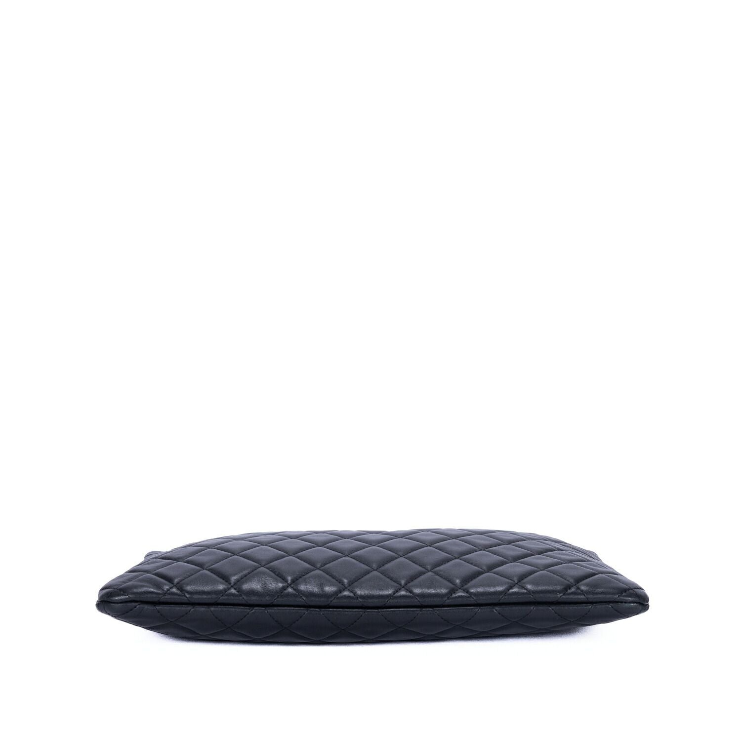 Chanel Large Case Clutch Black Quilted Lambskin Leather — view 6