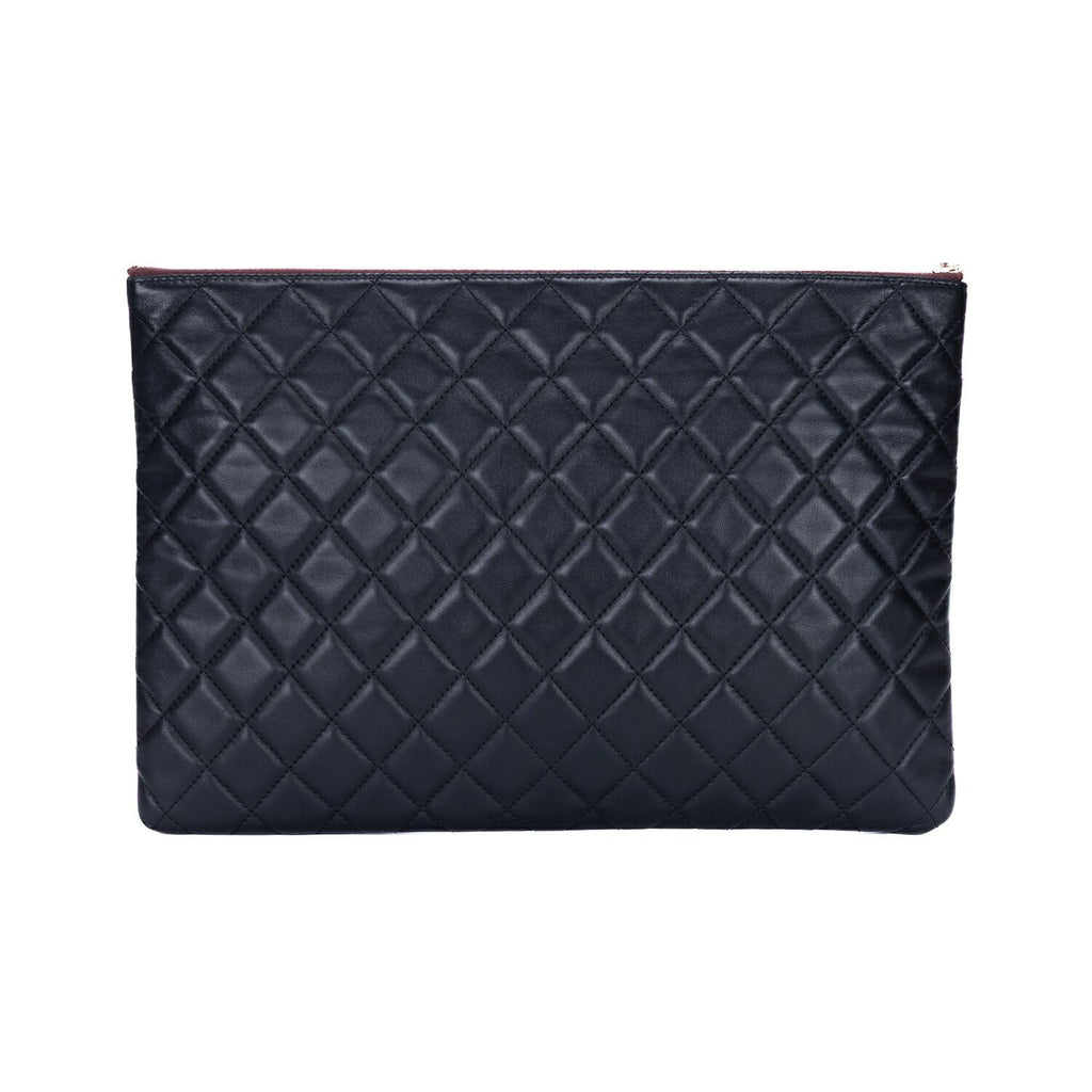 Chanel Large Case Clutch Black Quilted Lambskin Leather — view 5