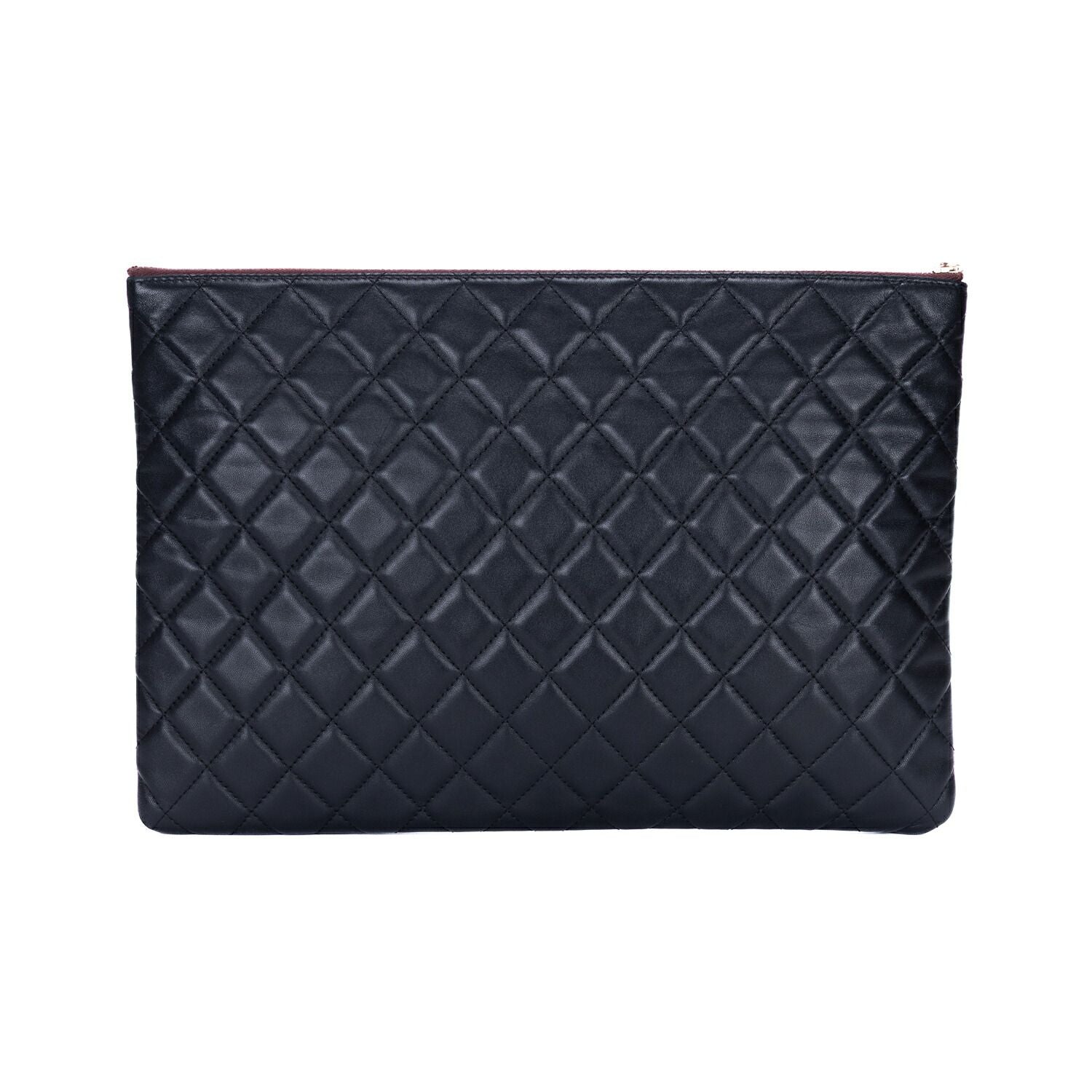 Chanel Large Case Clutch Black Quilted Lambskin Leather — view 5
