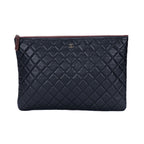 Chanel Large Case Clutch Black Quilted Lambskin Leather