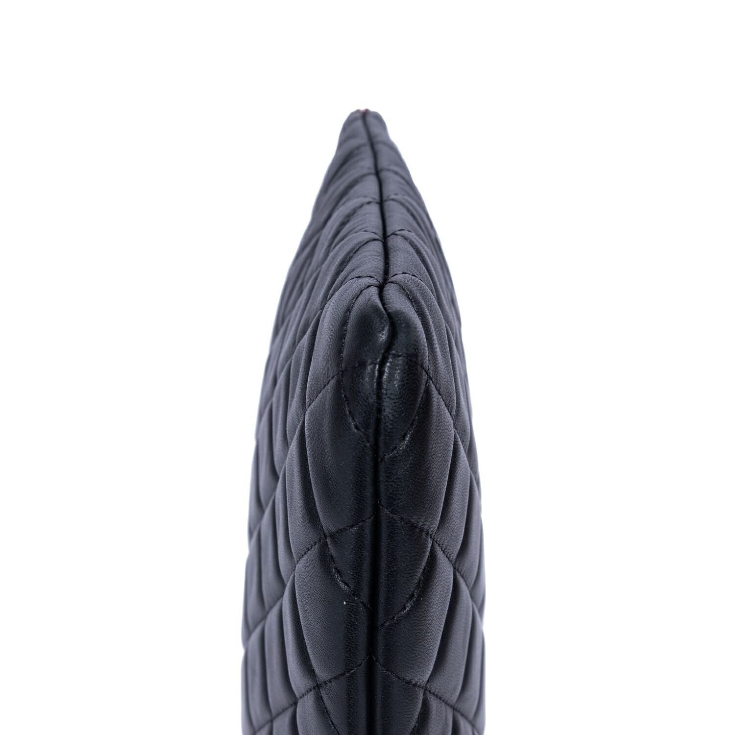 Chanel Large Case Clutch Black Quilted Lambskin Leather — view 7