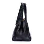 Prada Double Handle Tote Black Marmo Glace Leathera — view 4