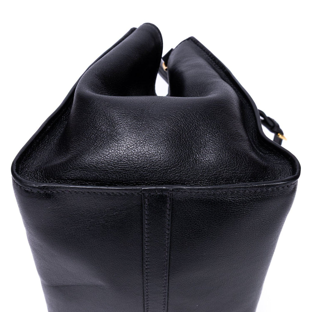 Prada Double Handle Tote Black Marmo Glace Leathera — view 7