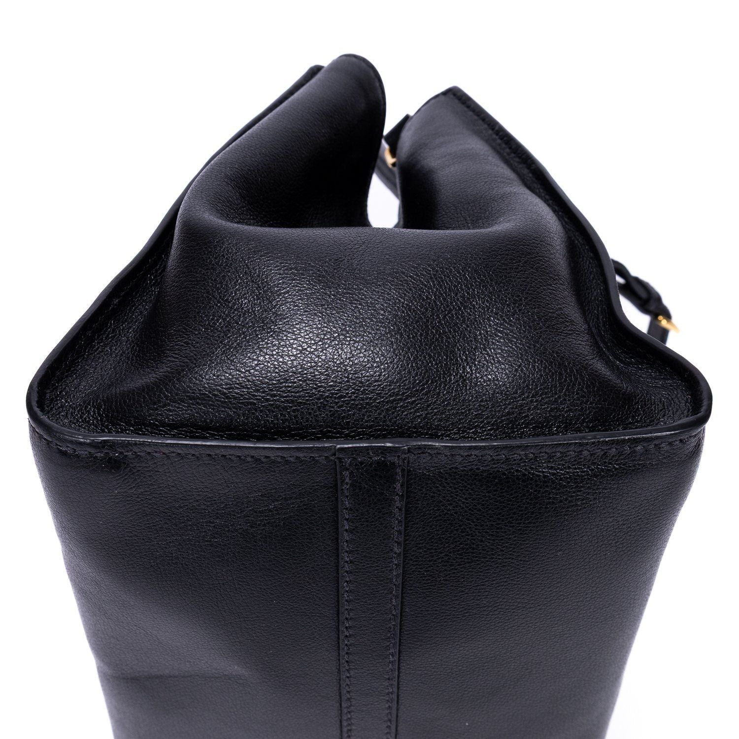 Prada Double Handle Tote Black Marmo Glace Leathera — view 7
