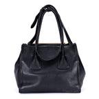 Prada Double Handle Tote Black Marmo Glace Leathera — view 5