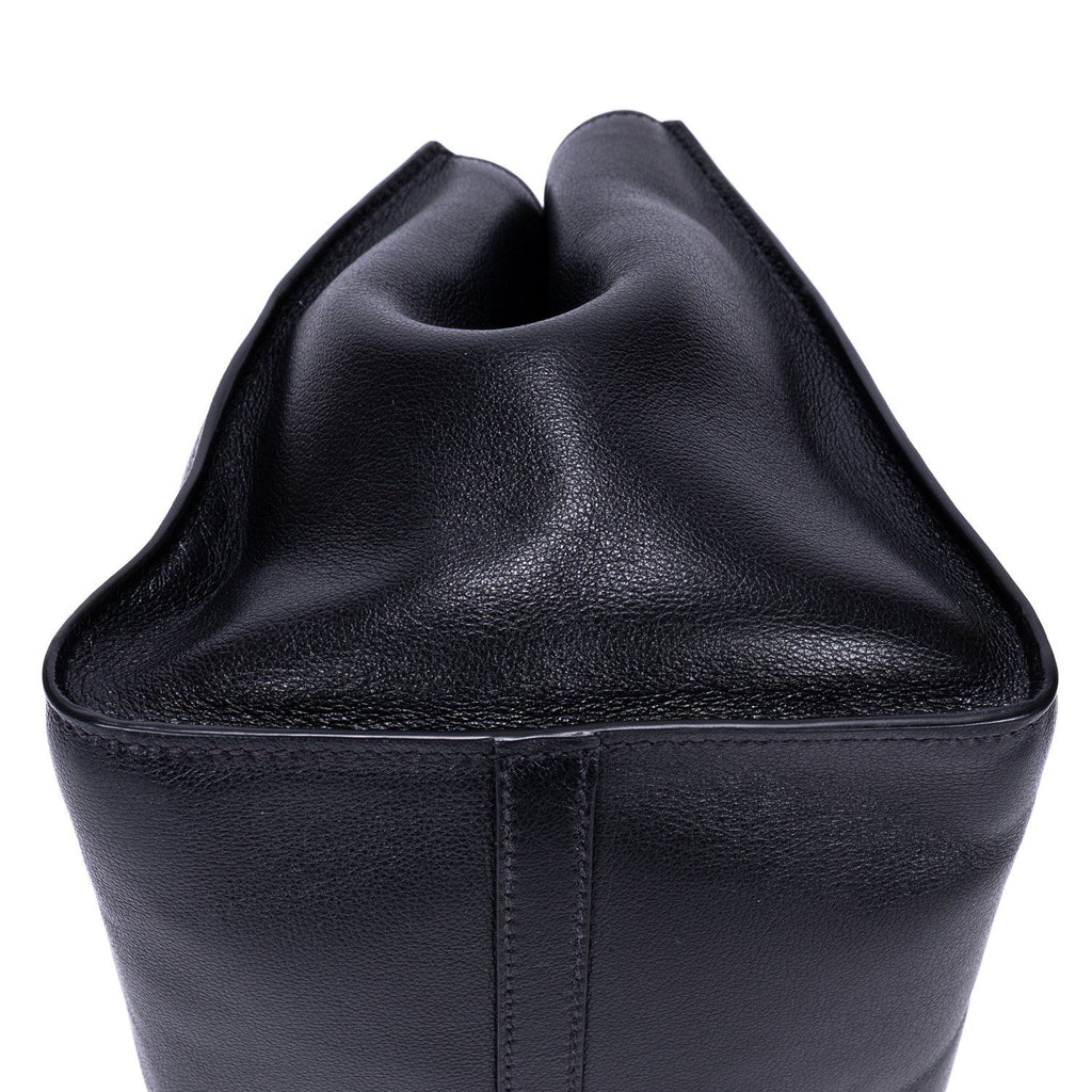 Prada Double Handle Tote Black Marmo Glace Leathera — view 8