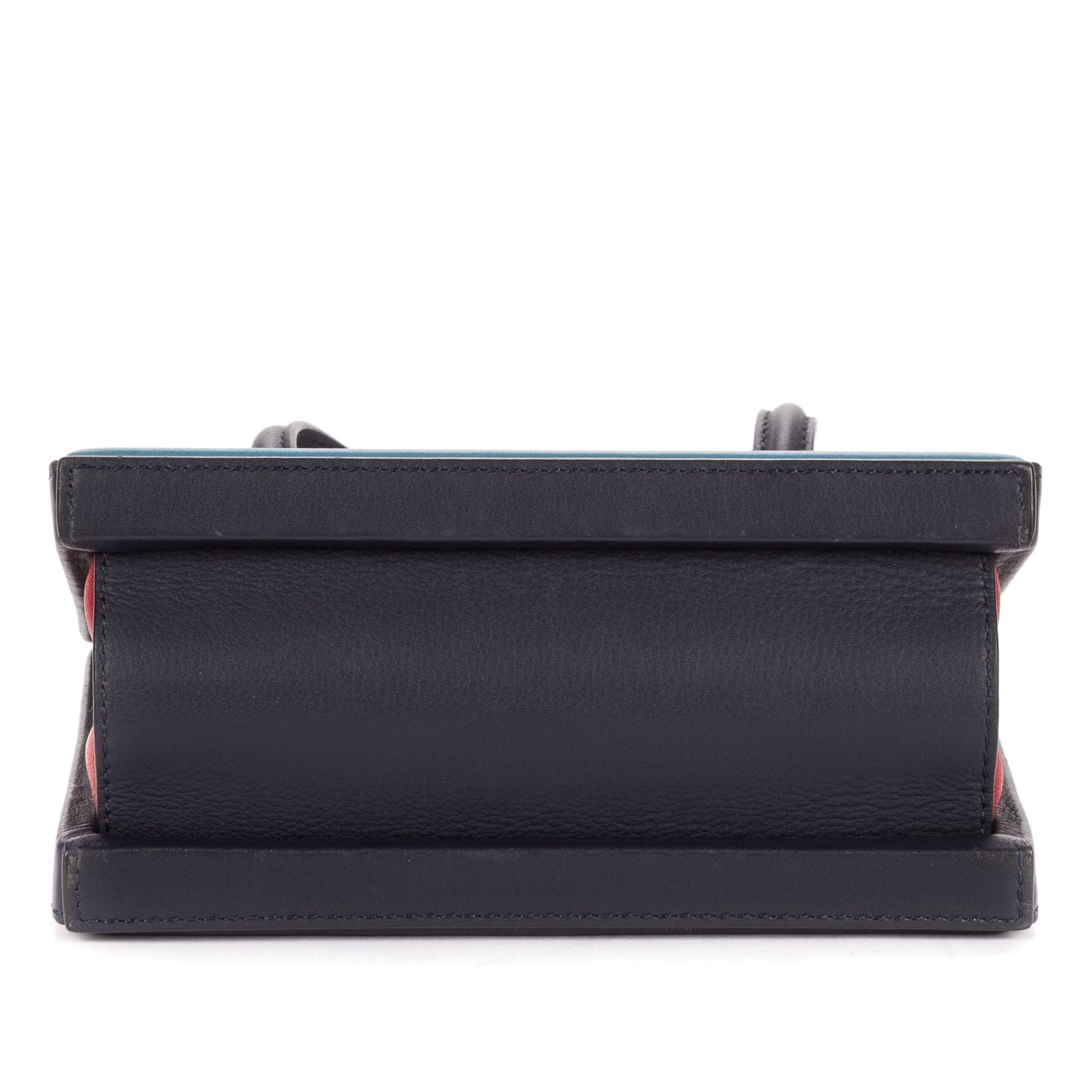 Loewelondon Postal Top Handle Bag Blue Navy Printcalfskin Leather — view 6