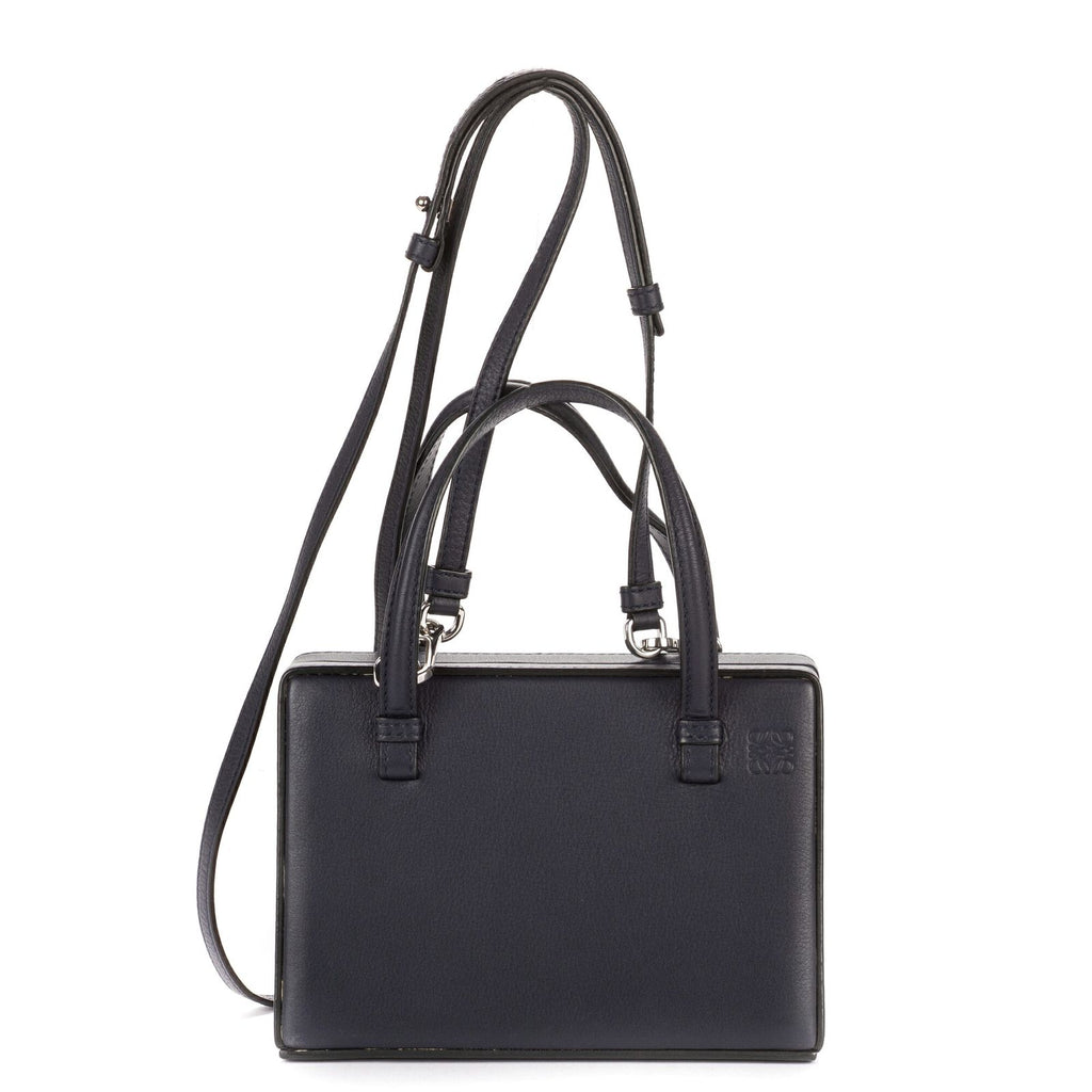 Loewelondon Postal Top Handle Bag Blue Navy Printcalfskin Leather — view 5