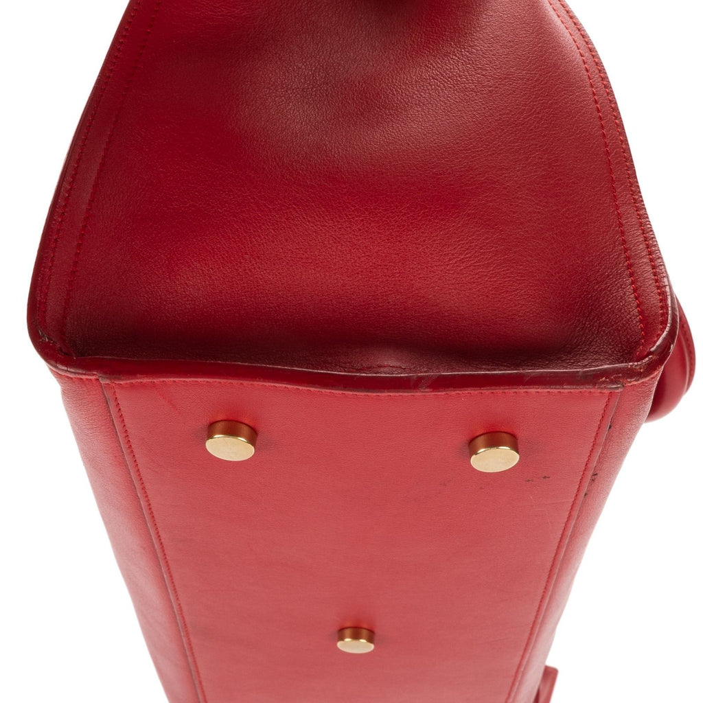 Saint Laurent Cabas Chyc Red Smooth Calfskin Tote — view 8