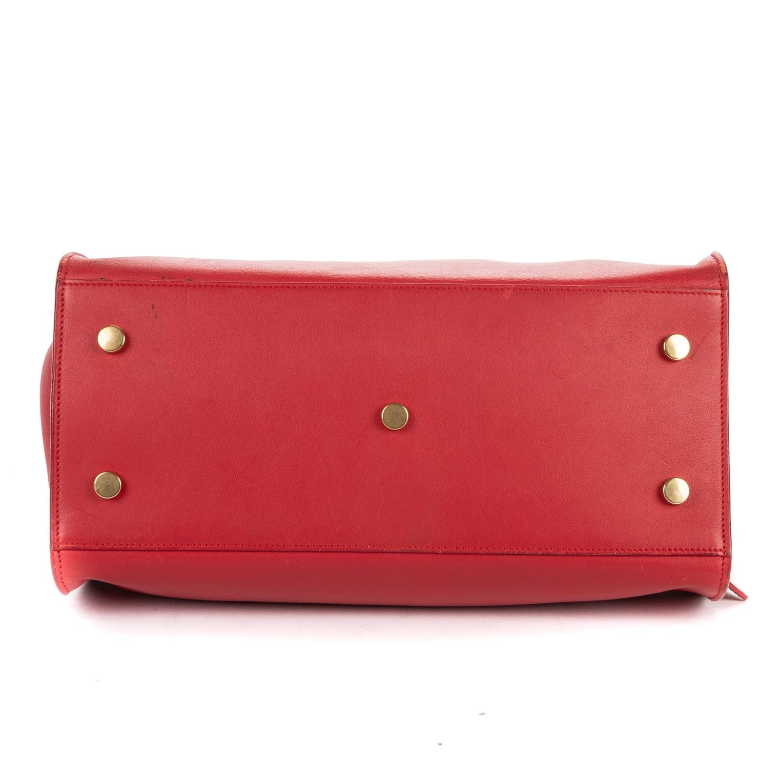 Saint Laurent Cabas Chyc Red Smooth Calfskin Tote — view 6