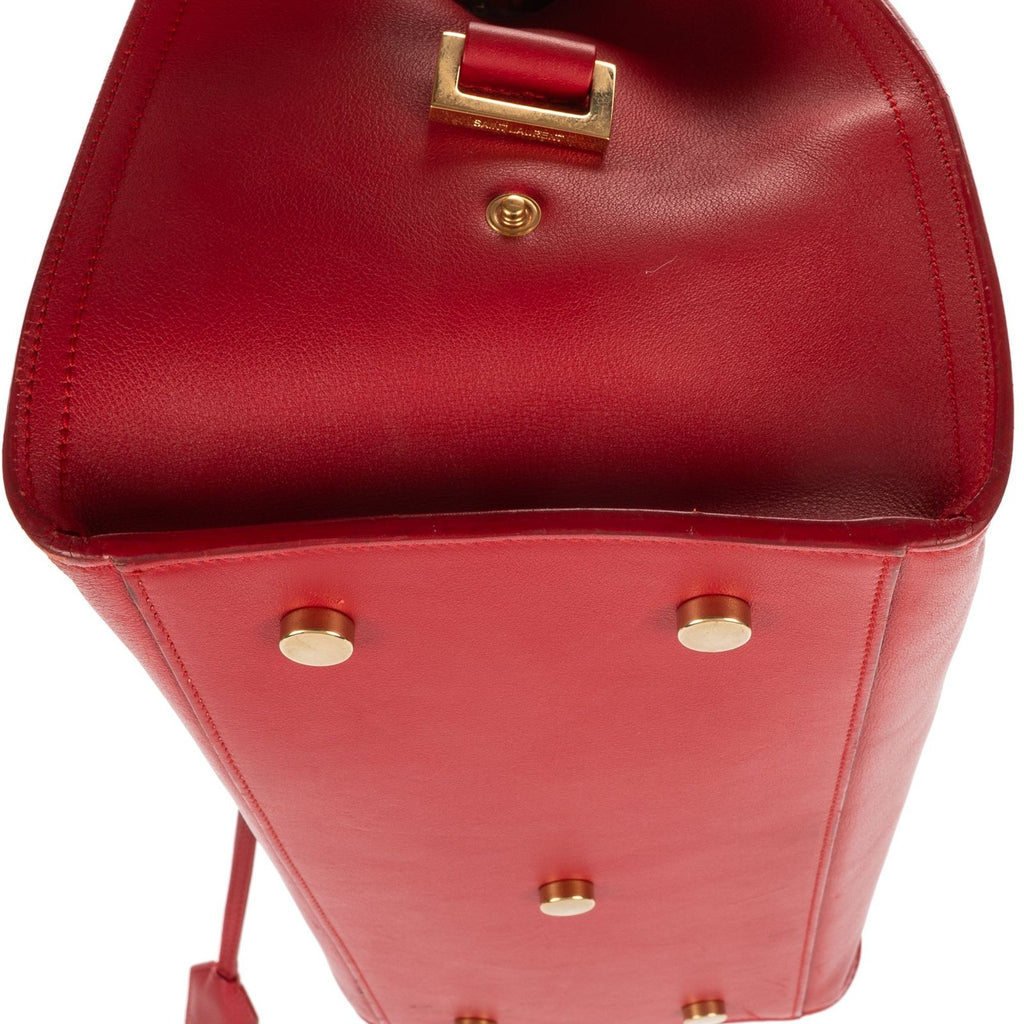 Saint Laurent Cabas Chyc Red Smooth Calfskin Tote — view 7