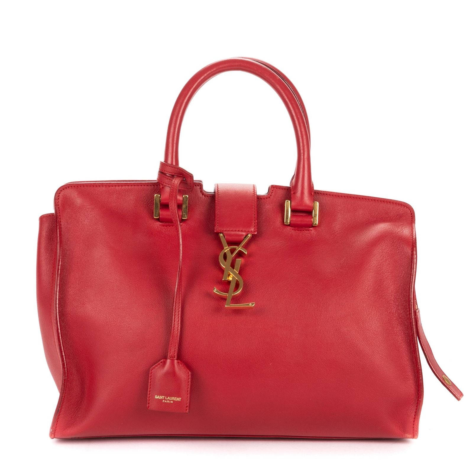 Saint Laurent Cabas Chyc Red Smooth Calfskin Tote