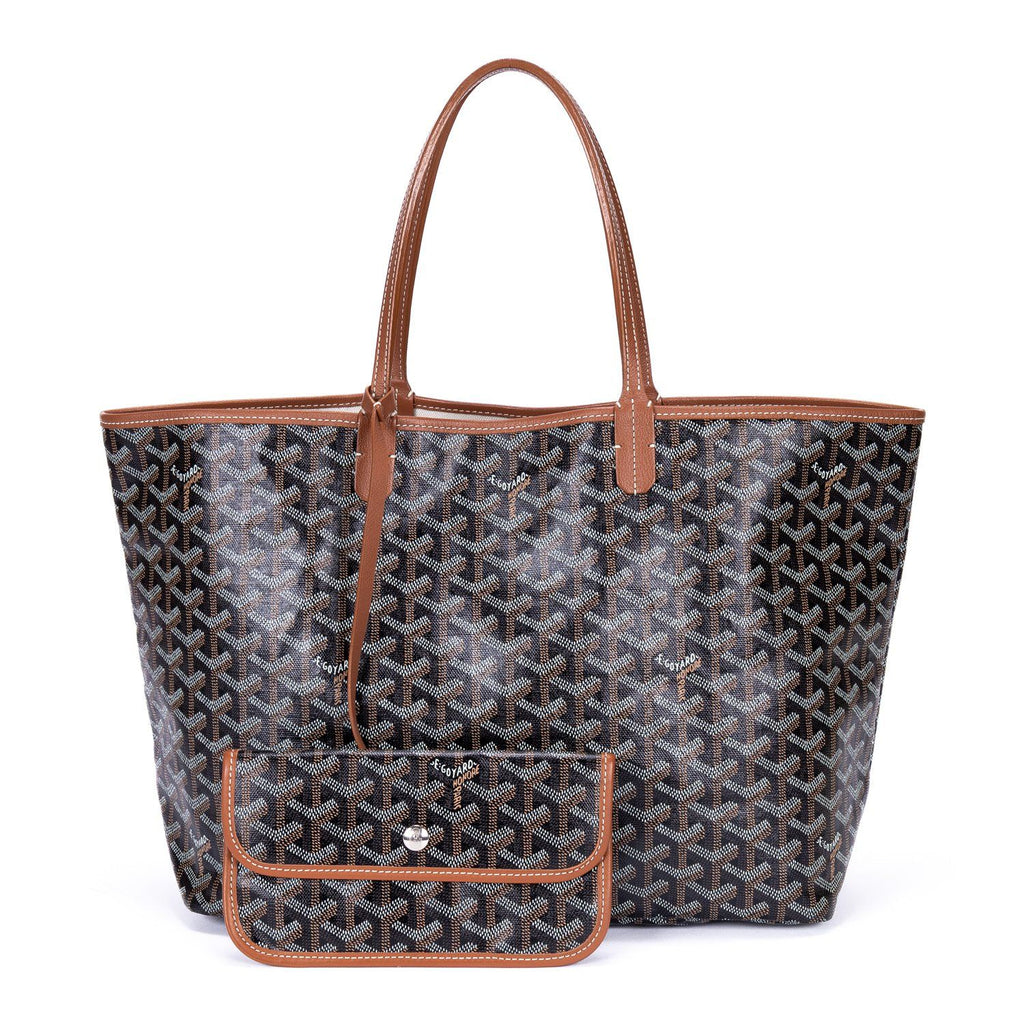Goyard St Louis Black Brown Din Canvas Shoulder
