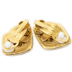 Chanel CC Diamond Clip on Earrings Gold Plated — view 2