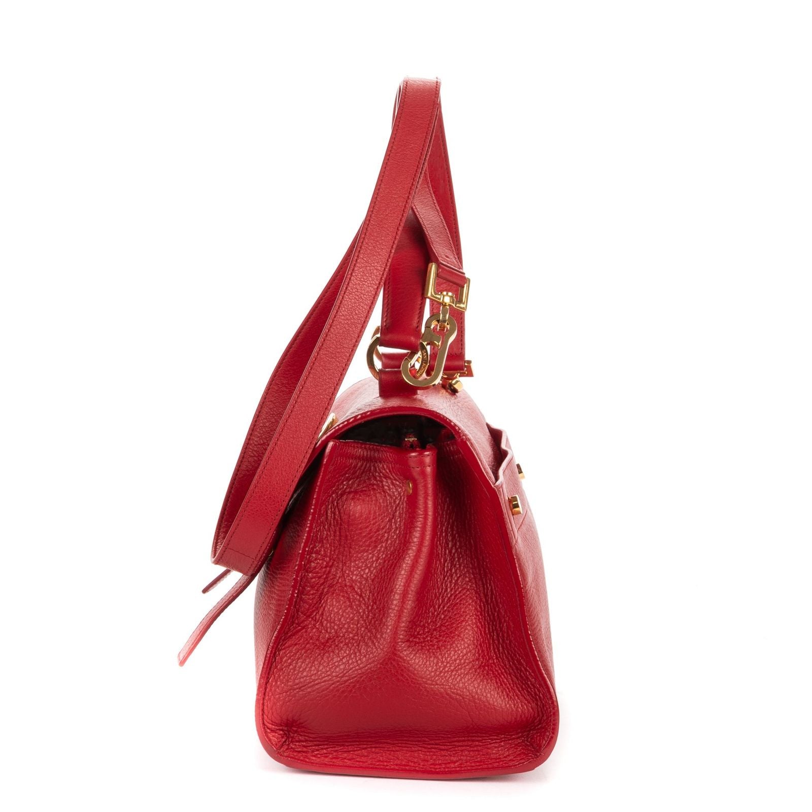Saint Laurent Lemuz 2 Red Grain Calf Skin Leather Shoulder — view 3