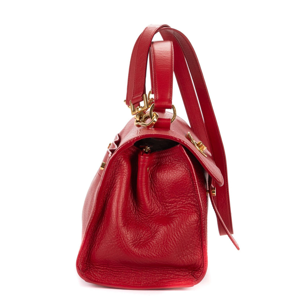 Saint Laurent Lemuz 2 Red Grain Calf Skin Leather Shoulder — view 4