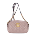Gucci Smo le GG Marmont Chain Crossbody Beige Matelasse Chef Blanc Calfskin