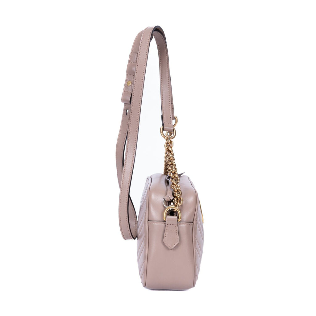 Gucci Smo le GG Marmont Chain Crossbody Beige Matelasse Chef Blanc Calfskin — view 4