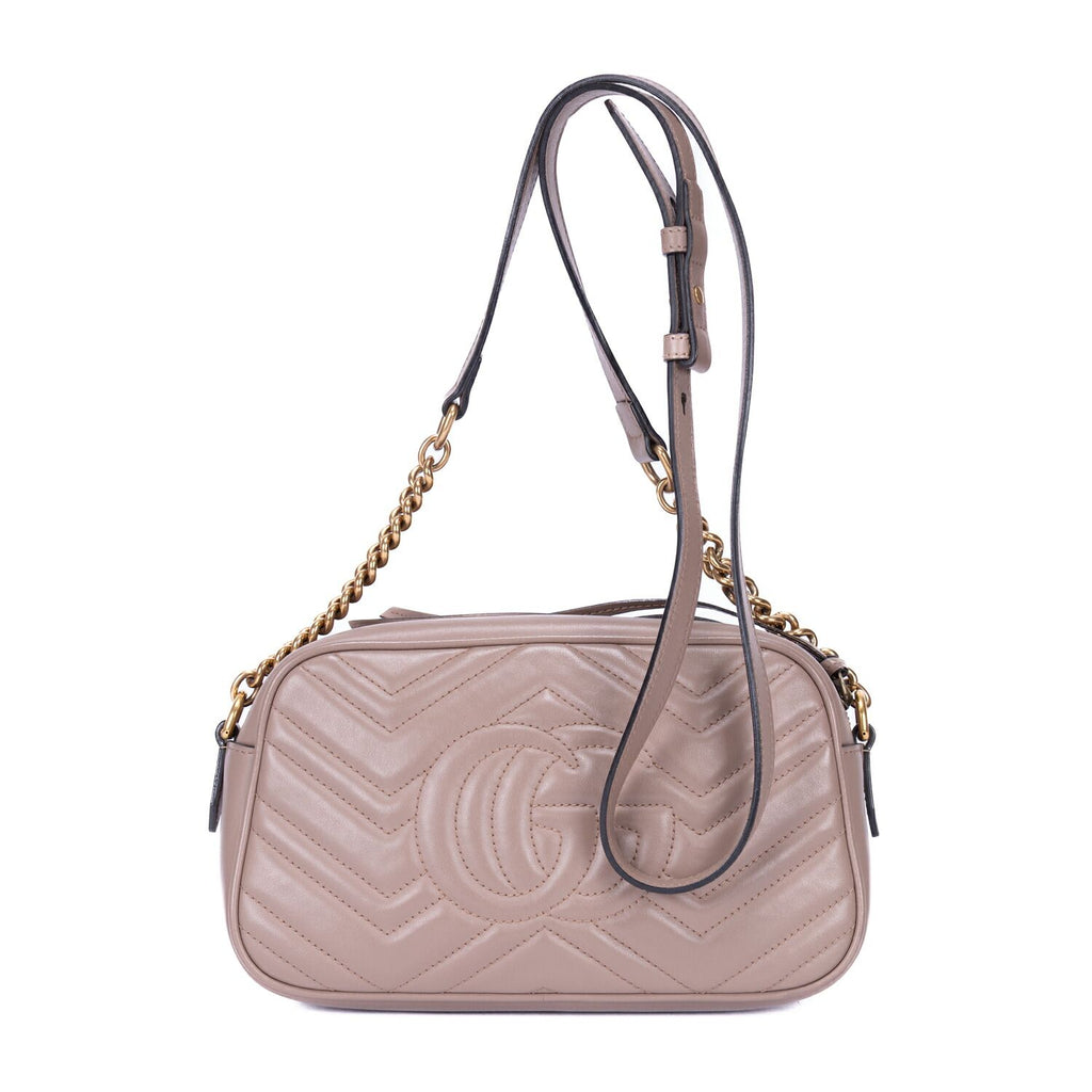 Gucci Smo le GG Marmont Chain Crossbody Beige Matelasse Chef Blanc Calfskin — view 5