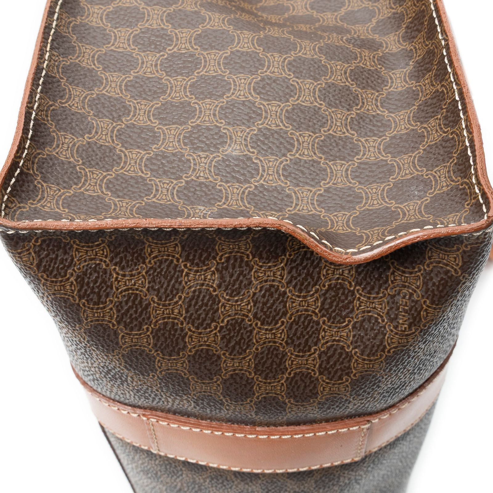 Celine Zip Shop Tote Brown Macadamia Canvas — view 7