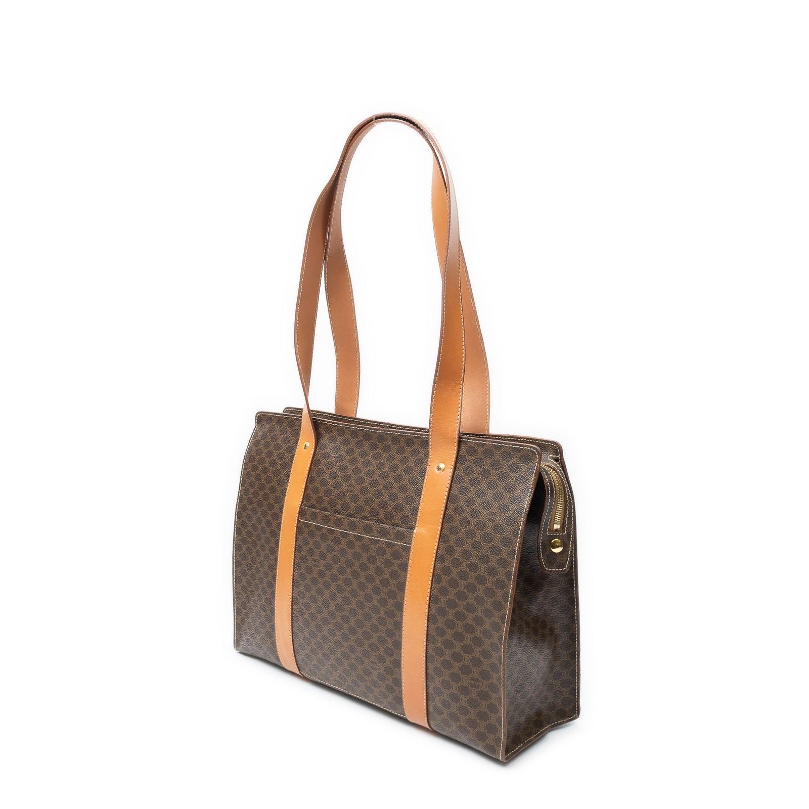 Celine Zip Shop Tote Brown Macadamia Canvas — view 2