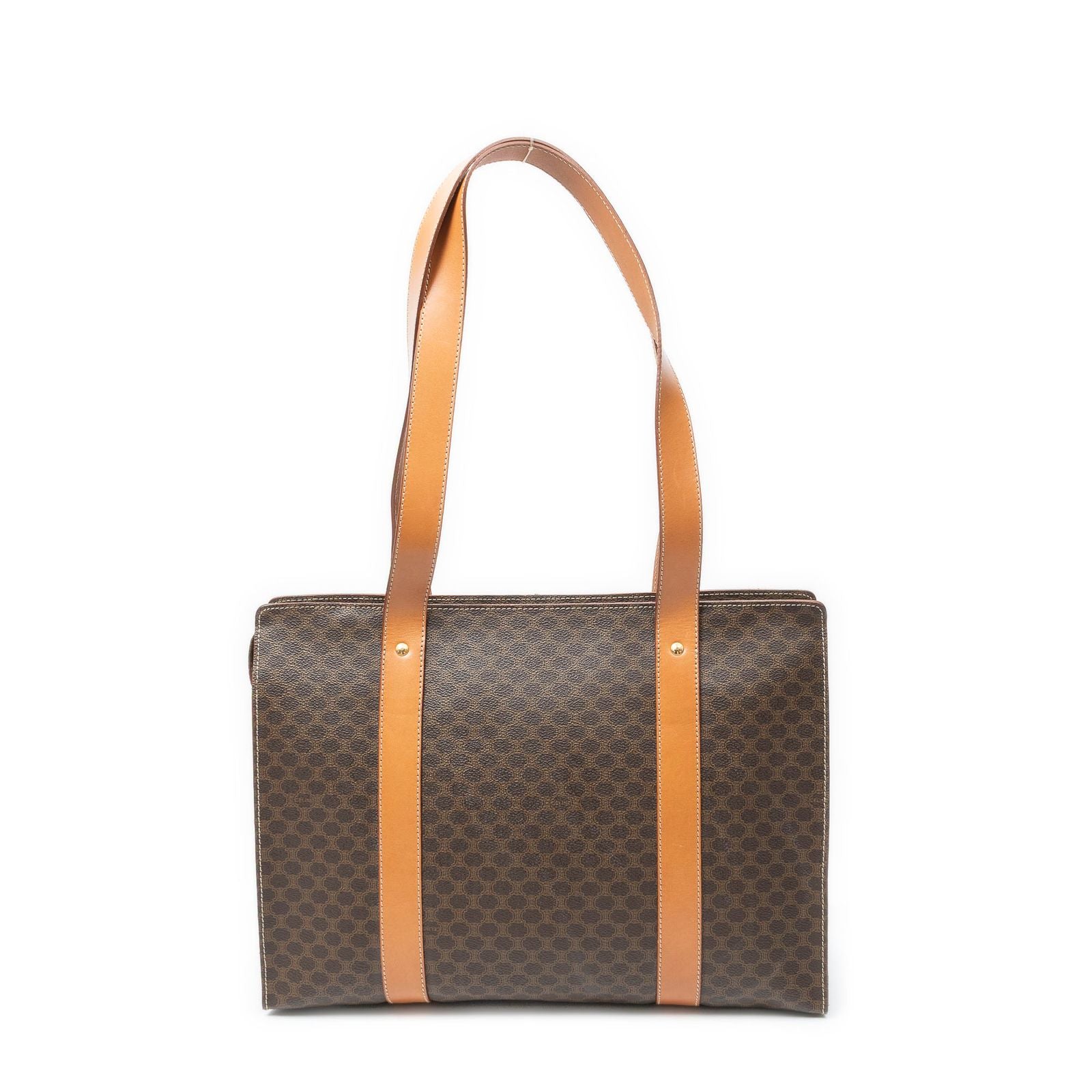 Celine Zip Shop Tote Brown Macadamia Canvas — view 5