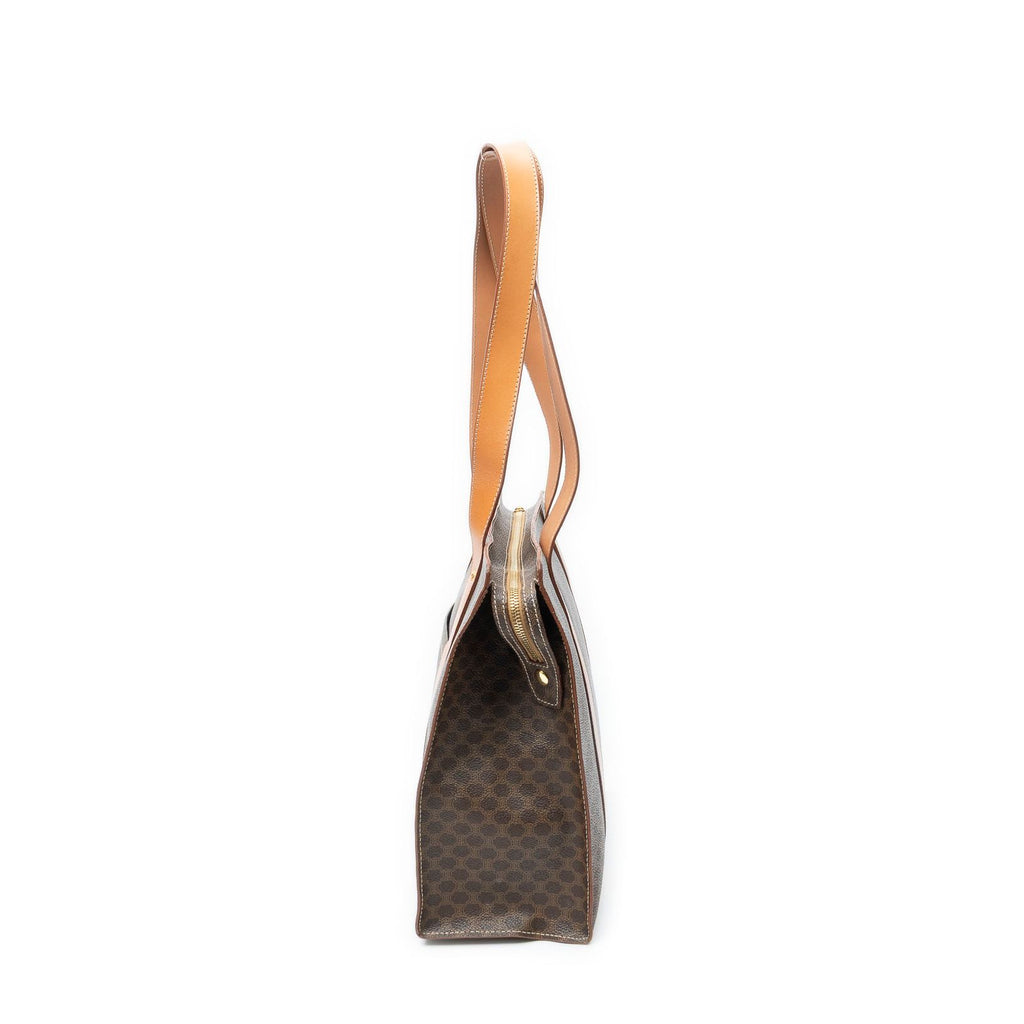 Celine Zip Shop Tote Brown Macadamia Canvas — view 3