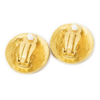 Chanel CC Logo Round Clip Type Earrings Gold Plated — view 2