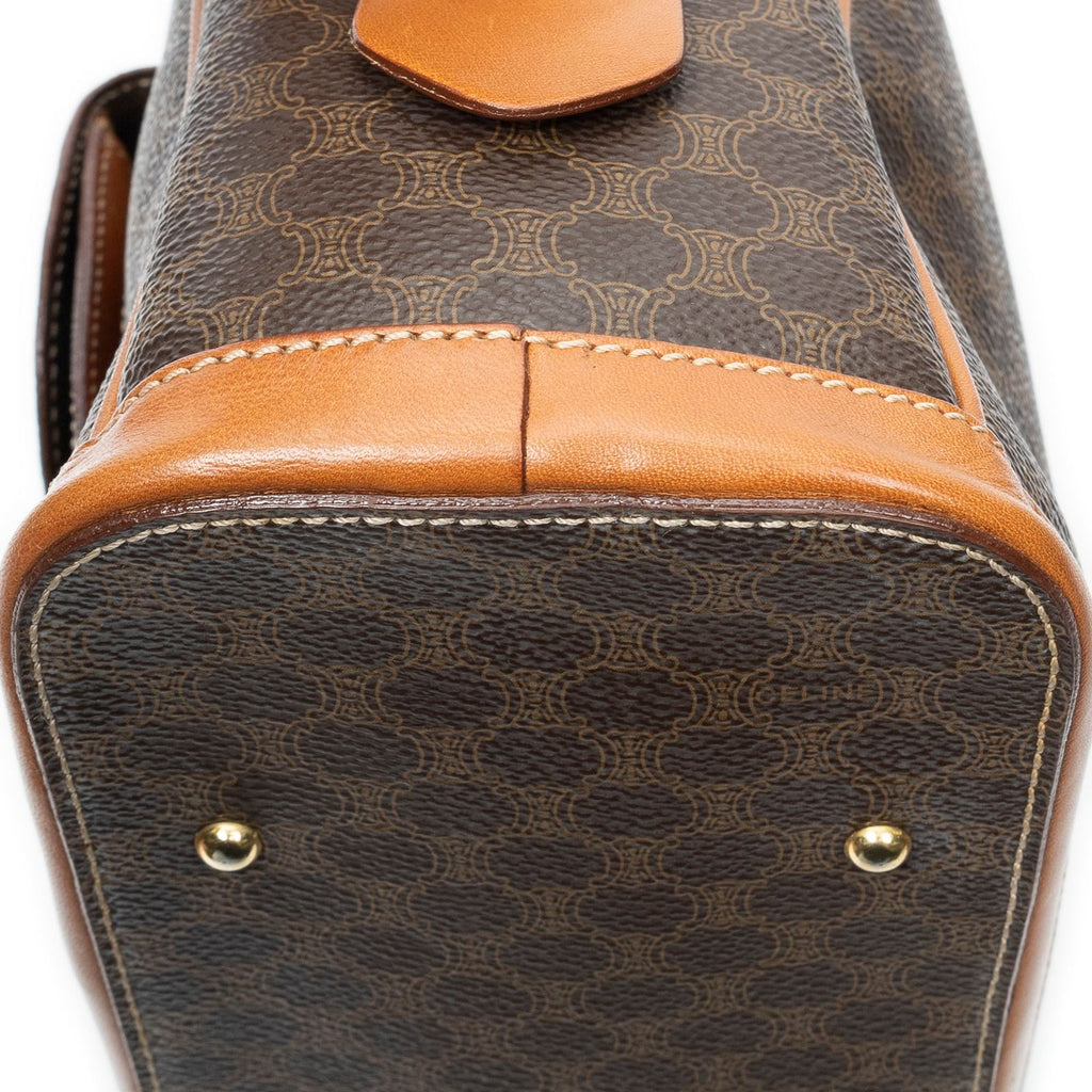 Celine Vintage Front Pocket Dome Bag Brown Macadam Canvas — view 7