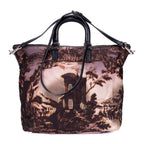 Prada Tessuto Nylon Temple Print Tote Black Beige Printed Nylona — view 5