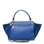 Celine Midi Trapeze Blue Grain Calf Skin Leather Shoulder — view 5