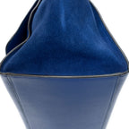 Celine Midi Trapeze Blue Grain Calf Skin Leather Shoulder — view 7