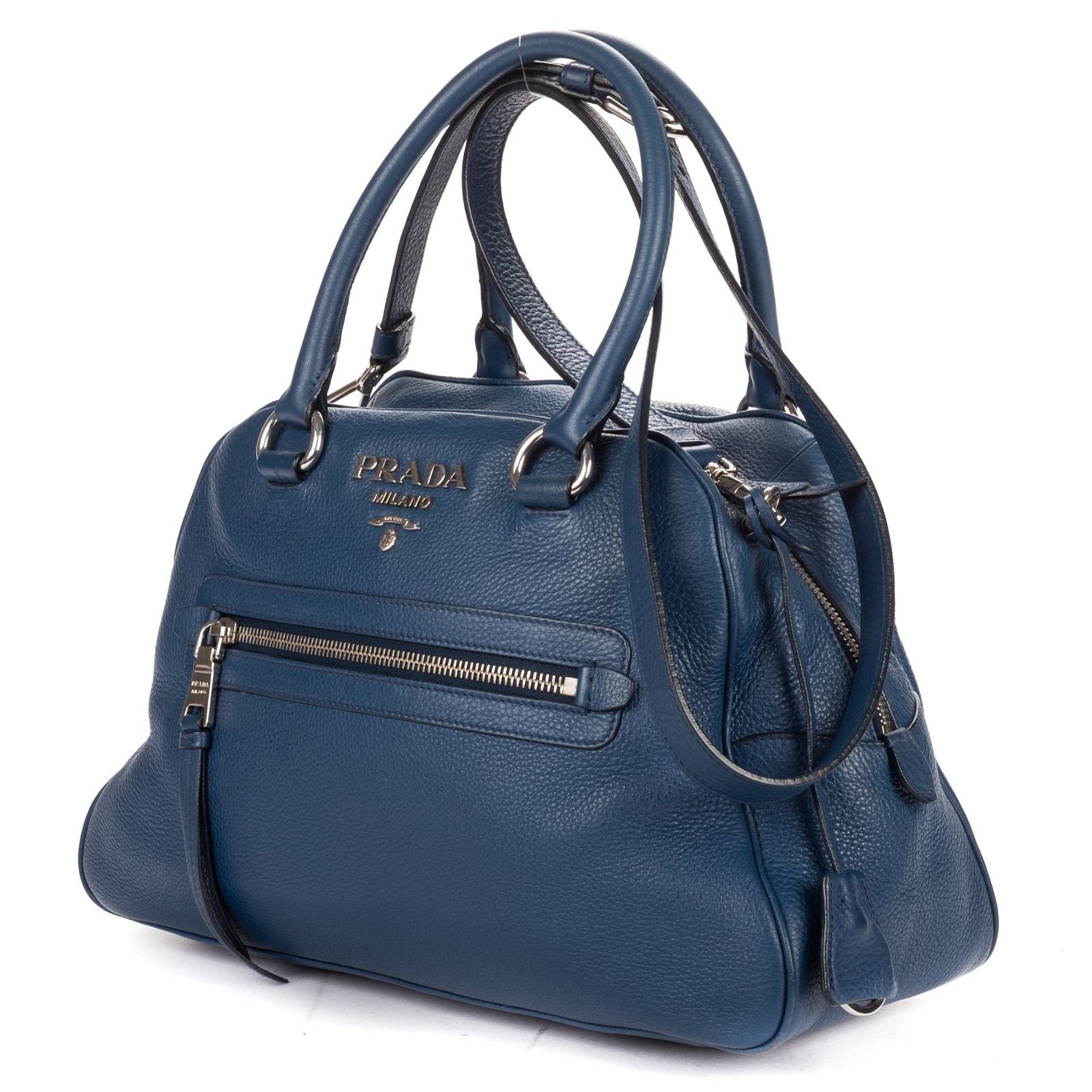 Prada Front Pocket Zip Tote Blue Viterophoenix — view 2