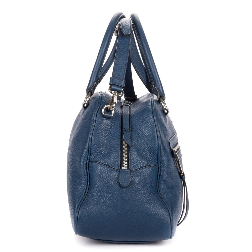 Prada Front Pocket Zip Tote Blue Viterophoenix — view 4