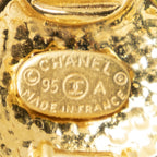 Chanel CC Clover Dangle Clip on Earrings Gold Plated — view 3