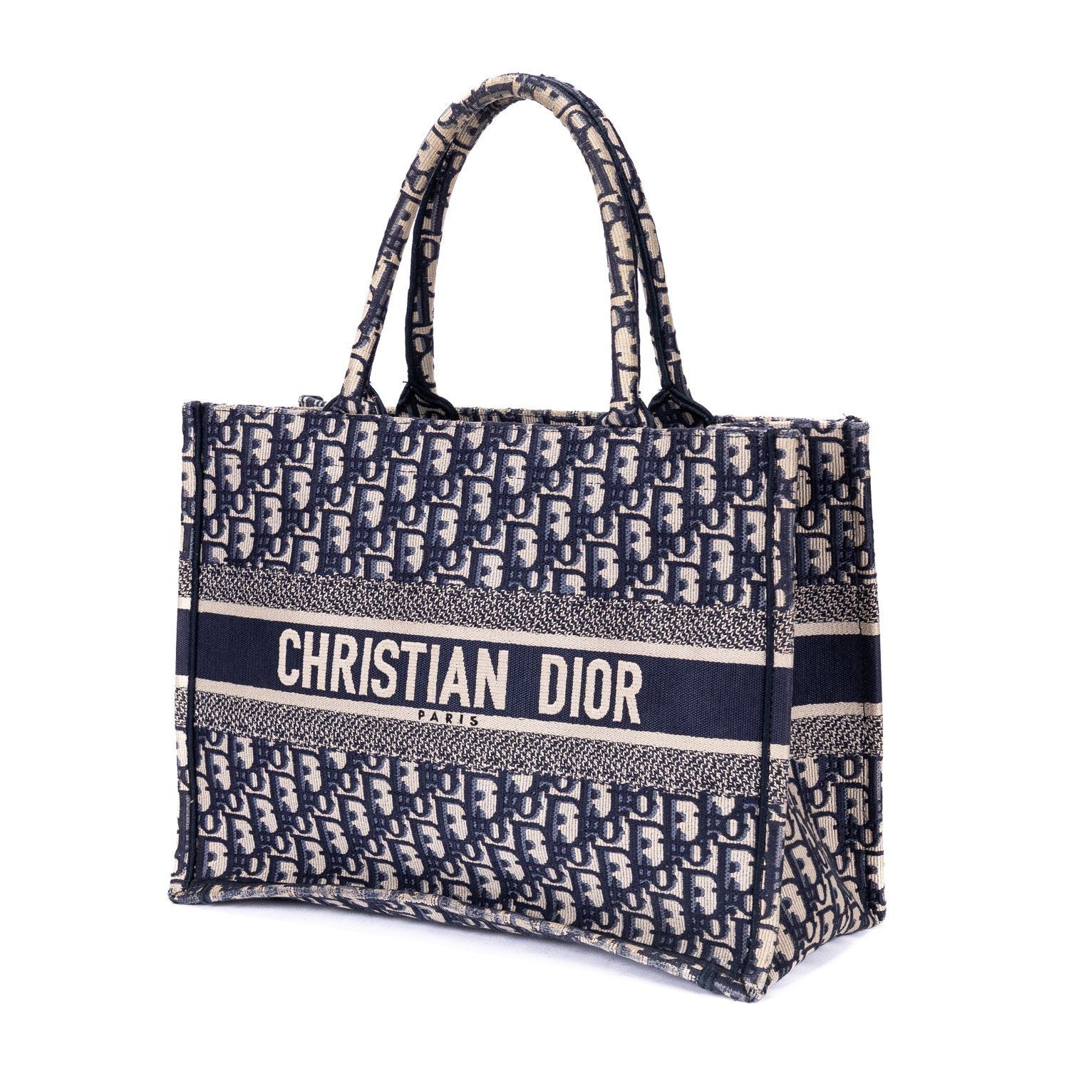 Dior Book Tote Navy Beige Oblique Diorissimo Canvasa — view 2