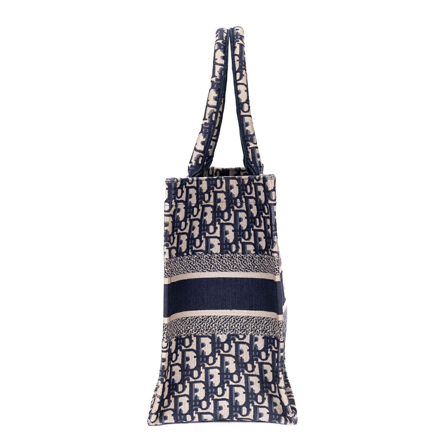 Dior Book Tote Navy Beige Oblique Diorissimo Canvasa — view 4