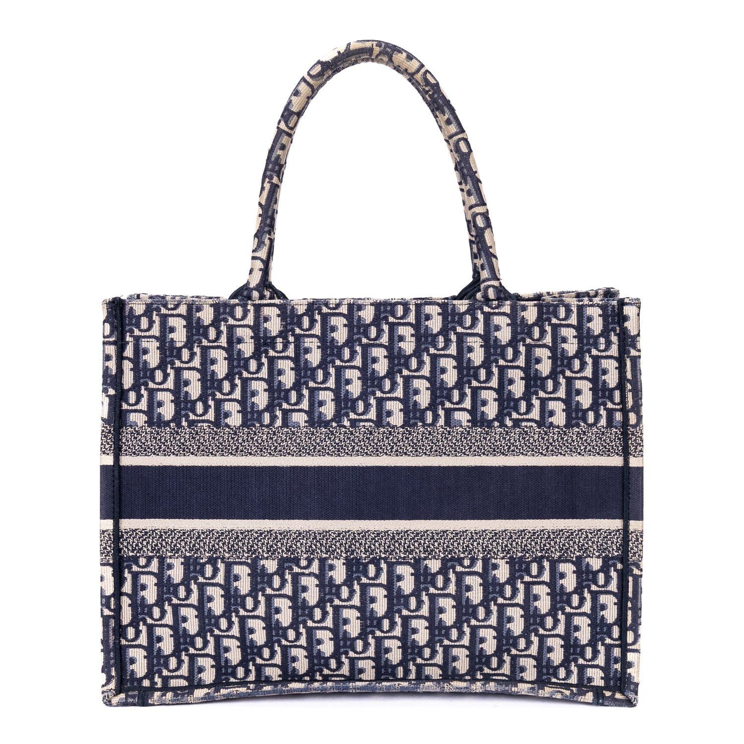 Dior Book Tote Navy Beige Oblique Diorissimo Canvasa — view 5