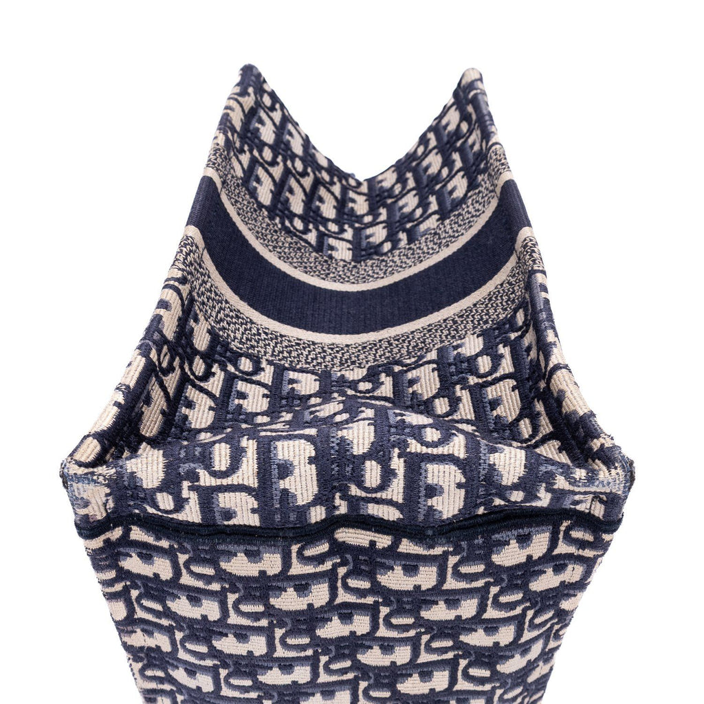 Dior Book Tote Navy Beige Oblique Diorissimo Canvasa — view 8