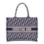 Dior Book Tote Navy Beige Oblique Diorissimo Canvasa