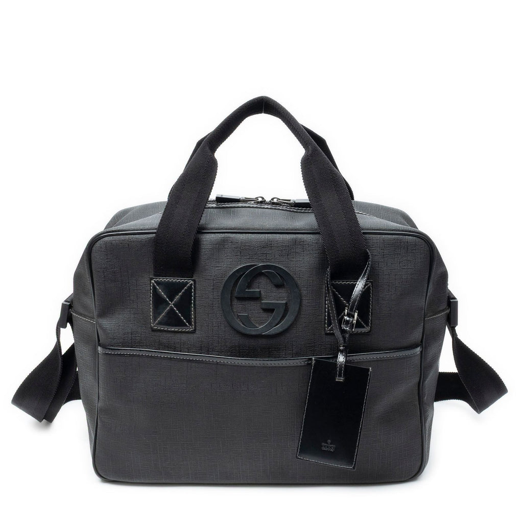 Gucci Interlocking Briefcase Black Canvas