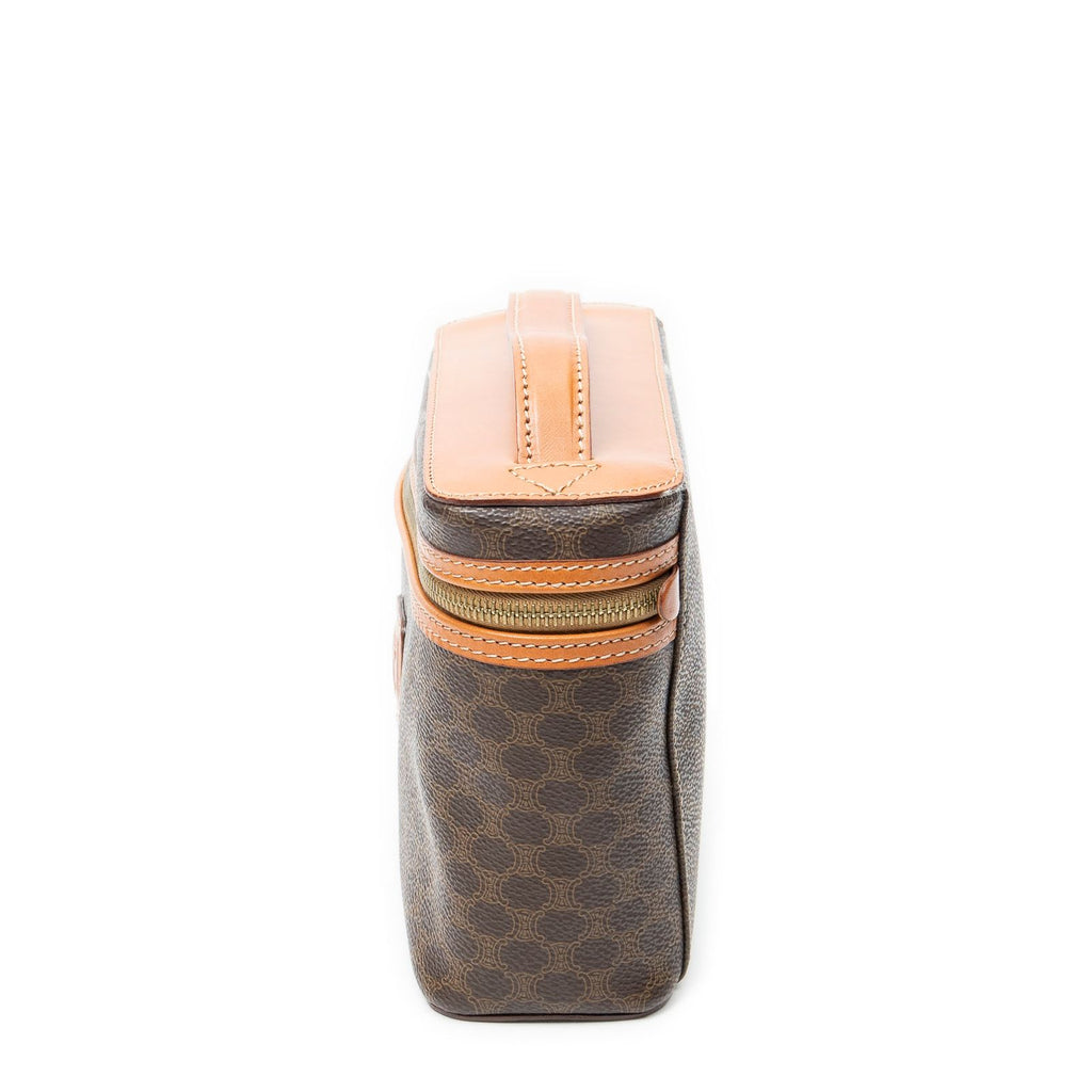 Celine Top Handle Toiletries Pouch Brown Macadamia Canvas — view 3