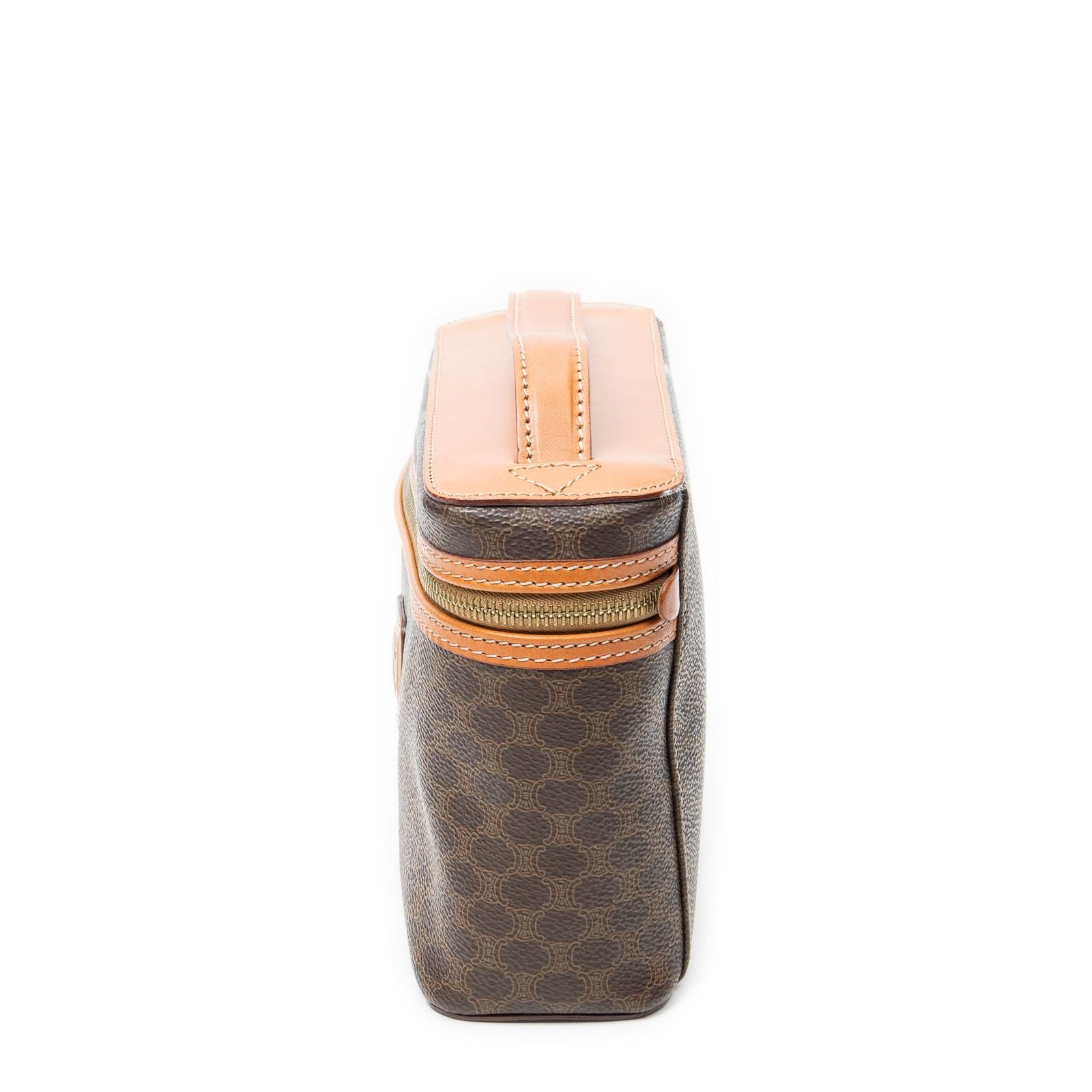 Celine Top Handle Toiletries Pouch Brown Macadamia Canvas — view 3